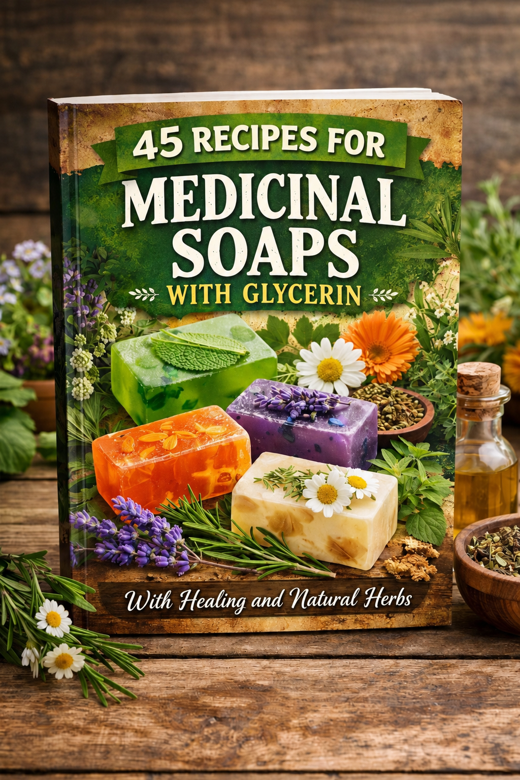 45 RECIPES FOR MEDICINAL SOAPS · GLYCERIN-BASED · With Natural Healing Herbs