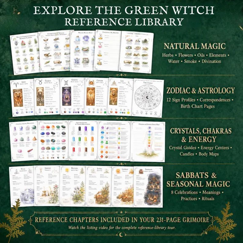 Green witch planner 2027 + 200 pages + Bonus