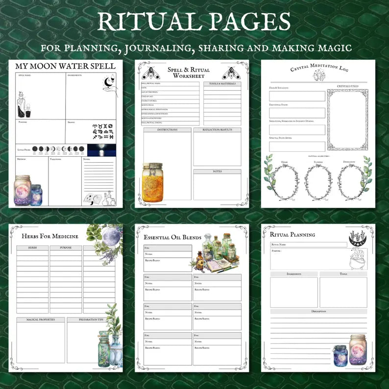 Green witch planner 2027 + 200 pages + Bonus